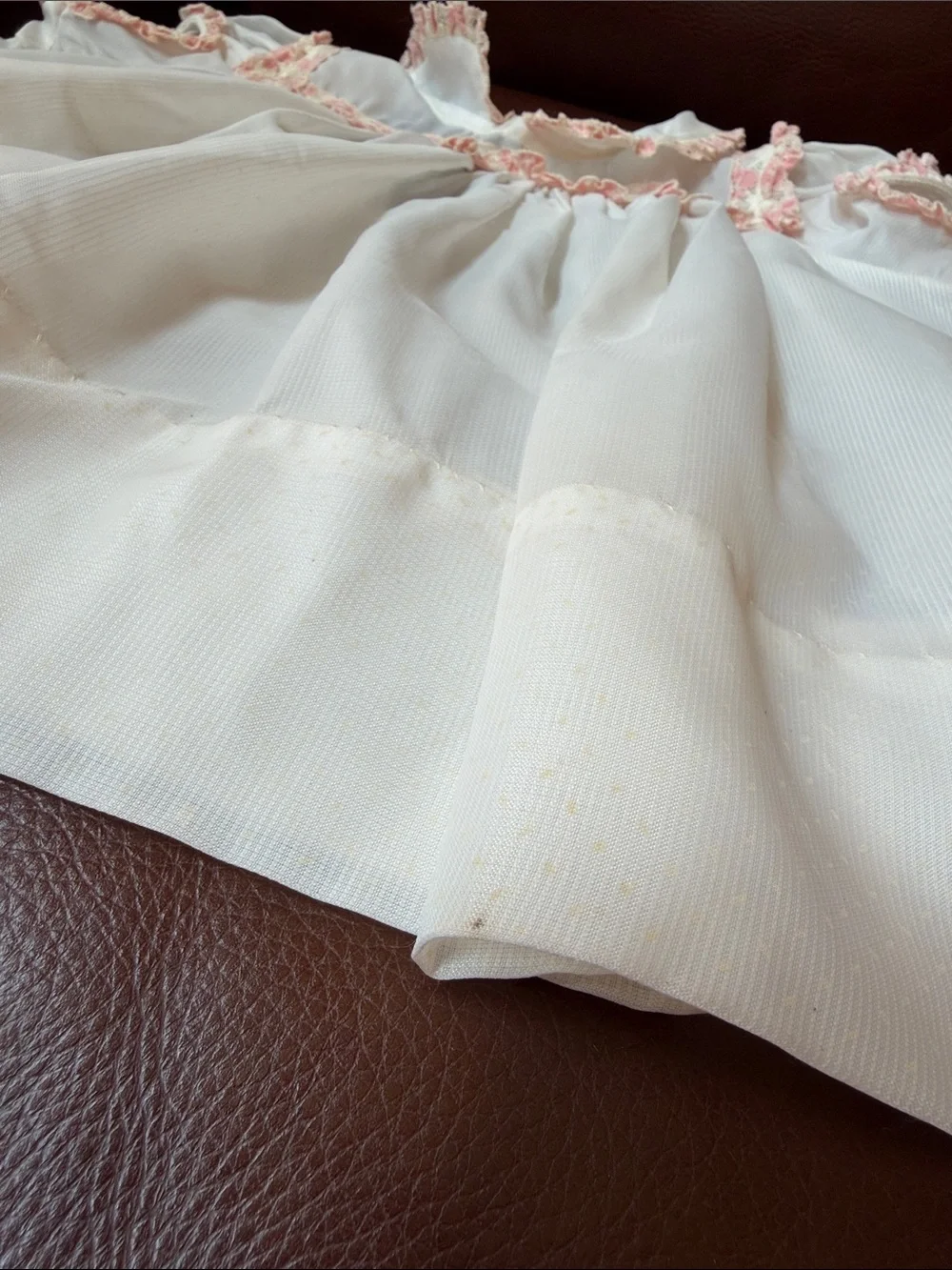 1950’s Classic White Toddler Dress Top with Pink Trim